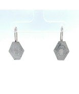 14k White Gold Top Cufflink Earrings with New Wires (#J5147) - £272.21 GBP