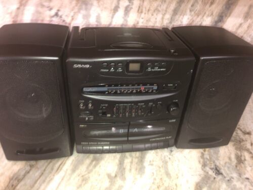 Primary image for craig jd8654 AM/FM Dual Cassette CD stereo Portable Boombox-Rare Vintage-SHIP24H
