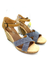 TOMS  Sienna Espadrille Wedge Sandals Navy / Chambray US 10M - £38.75 GBP