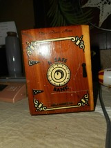 Wells Fargo Souvenir Still Bank Deer River Minn Vintage Cedar Wood Box Safe - £13.18 GBP