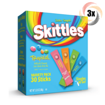 3x Packs Skittles Variety Tropical Drink Mix Singles | 30 Sticks Each | 3.03oz - £18.50 GBP