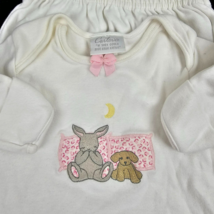Baby Infant Girl Clothes Vintage Carters Bunny Puppy Moon White Gown Paj... - $29.69