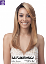 Midway Bobbi Boss MLF346 Bianca 4&quot; Deep Free Position Lace Front Synthetic Wig - £20.41 GBP