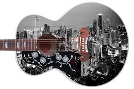 Guitar Skin Wrap Axe Re-Skin Acoustic, Pickguard -  Night Skyscrapers 016 - $27.71+