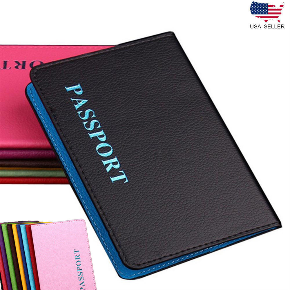 Primary image for Leather Travel Passport Holder Card Cover Slim Case Adventure Thin Wallet Pouch