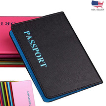 Leather Travel Passport Holder Card Cover Slim Case Adventure Thin Wallet Pouch - £7.03 GBP