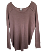 J.O&amp; Co Women&#39;s Long Sleeve T-Shirt Top Textured Boat Neck Size L Brown - £11.86 GBP