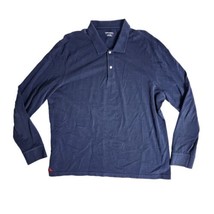 UNTUCKit Long Sleeve Polo Shirt Size 2XL XXL Navy Blue 1005 Pima Cotton - $25.69