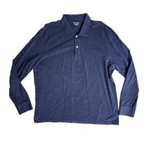 UNTUCKit Long Sleeve Polo Shirt Size 2XL XXL Navy Blue 1005 Pima Cotton - £23.42 GBP