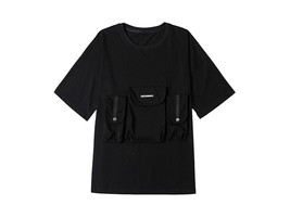  s dark hip hop t shirt men summer multi pockets oversize tshirts streetwear functional thumb200