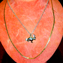 Beautiful Gold Chain and Silver Bunny Necklace - £19.46 GBP