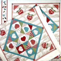 Heart Patchwork and Borders Fabric Panel Cheater Quilt 100% Cotton By the 1/2 YD - £4.32 GBP