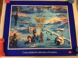 1986 COORS  &quot;Salutes the Defenders of Freedom&quot; George Skypeck Advertising Poster - £22.17 GBP