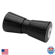 Heavy Duty 10 5/8" ID Black Rubber Keel Roller - 400 lb Max Load - $42.33