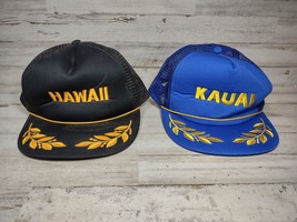 Lot of 2 Vintage Hawaiian Headwear Mens Mesh Snapback Rope Hats Hawaii Kauai - £26.84 GBP
