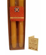 100 Percent Pure Beeswax 10&quot; Colonial Tapers Candle Pair, Natural Honey ... - £13.80 GBP