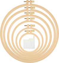 6 Pcs Embroidery Hoop 6 Size, Round Plastic Cross Stitch Hoop with 16 Ne... - $11.43
