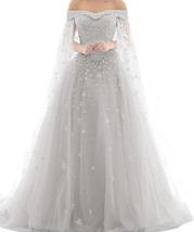 Kivary Lace Long A Line Formal Prom Dresses Evening Gowns Plus Size Silver US 18 - £237.40 GBP