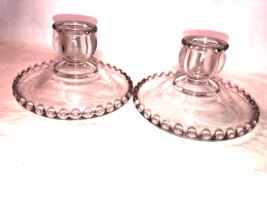 Pair Of Crystal Candlewick Candlesticks Mint Lot D - $23.99