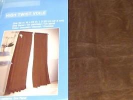 Chocolate Brown Designables Sheer Curtain Drape Panel High Twist Voile 59 X 84L - £18.91 GBP