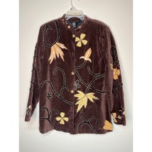 2000s Y2K Entice Brown Velvet Fall Floral Harvest Whimsigoth Artsy Boho ... - $32.00