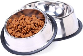 Dog Bowl Stainless Steel Dog Bowl with Rubber Base for 26OZ - £7.71 GBP