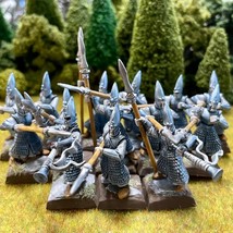 High Elf Warriors Regiment 14 Painted Miniatures Spearmen Warhammer - $195.00
