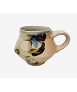 Studio Art Pottery Mug Drip Glaze Blue Brown Orange Southwestern Style 3... - $31.99