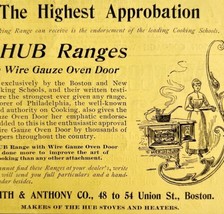 Smith Anthony Hub Oven Range 1894 Advertisement Victorian Cooking Heating ADBN1b - £13.68 GBP