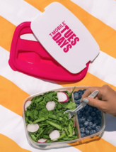 T Mobile Magenta &amp; White Lunch Container Box w/ Knife + Fork Bundle + FREE SHIP - £11.15 GBP