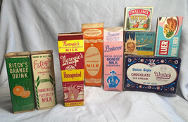 VTG Waxed Paper Box Container Advertising Lot Milk Ice Cream Juice Butte... - $69.95