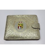 Vintage German Lichtenstein Coat of Arms Crest Sign Wallet Gold Beige - $28.04