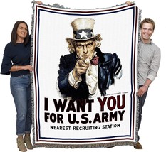 Vintage Uncle Sam Recruiting Poster Blanket For The Us Army From World War I - A - £60.33 GBP