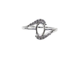 Sterling Silver Twist Solitaire Engagement Ring Blanks 5x7 mm Oval Semi ... - $29.69+