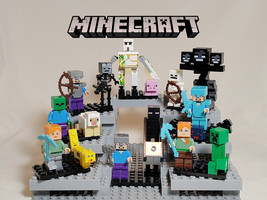14pcs Minecraft Steve Alex Iron Golem Skeleton Wither Sheep and more Minifigures - £23.88 GBP