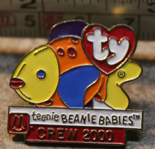 McDonalds Teenie Beanie Babies Crew 2000 Employee Collectible Pinback Pin Button - $11.05