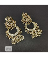 Bollywood Gold Plated Kundan Pearl Jhumki Earrings Fashion Set Women New Year 38 - $29.99