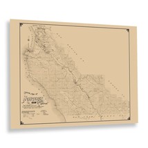 1898 Monterey County California Map Poster Wall Art Print - £31.92 GBP+