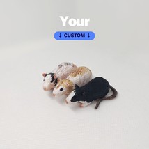 Rats Clay Sculpture, Custom rats Figurine, Mouse Figurine, MINIATURE Rats - $29.99