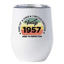 Vintage 1957 Limited Edition Wine Tumbler 12oz With Lid Gift 65th Happy Birthday - £18.16 GBP