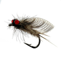 2 PCS Fly Fishing Handmade with Wing and Red Eyes Hook Floating Dry Flies Lures - £20.54 GBP