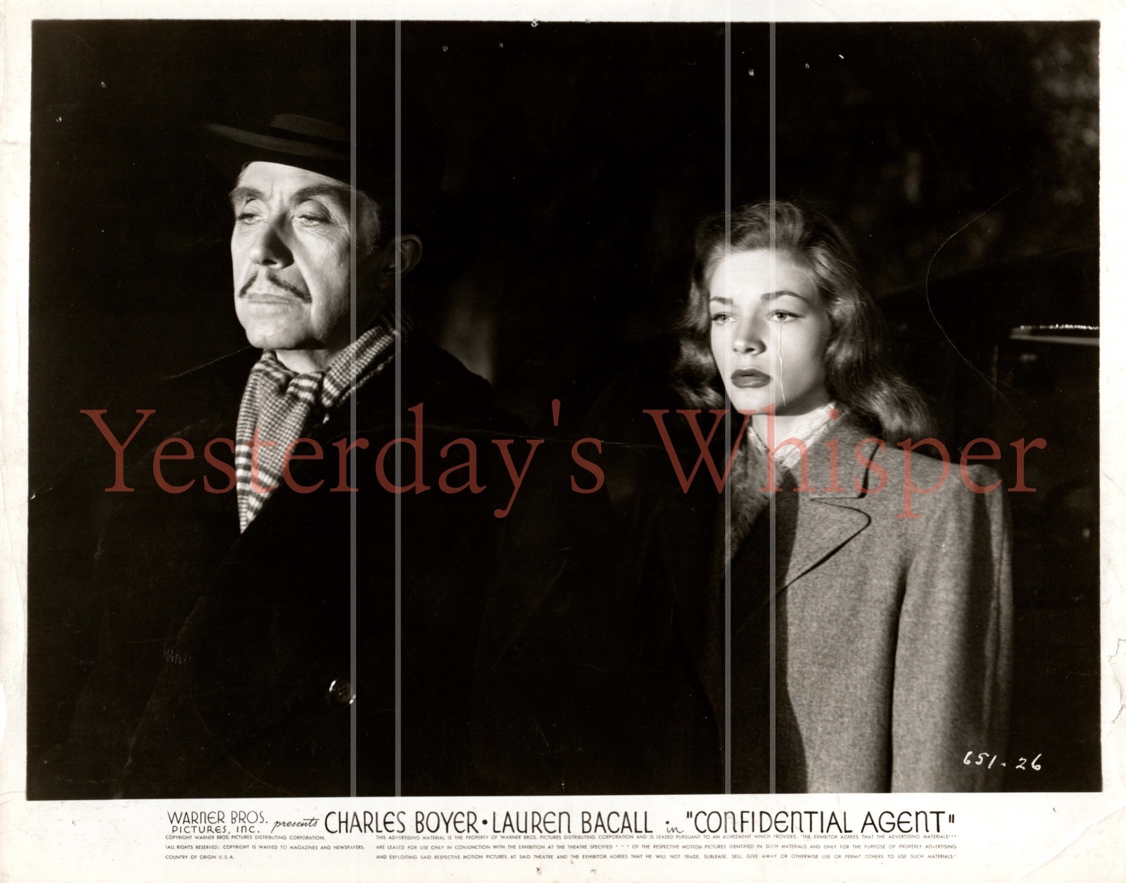 Primary image for Lauren Bacall-CONFIDENTIAL AGENT-ORIGINAL GLOSSY PHOTO