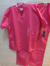 Chreokee dark pink scrubs top pants set women M Medium w/tags cargo pants w/MARK - £21.35 GBP