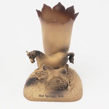 Horse &amp; Foal Bud Vase Souvenir of Hot Springs Arkansas - $9.94