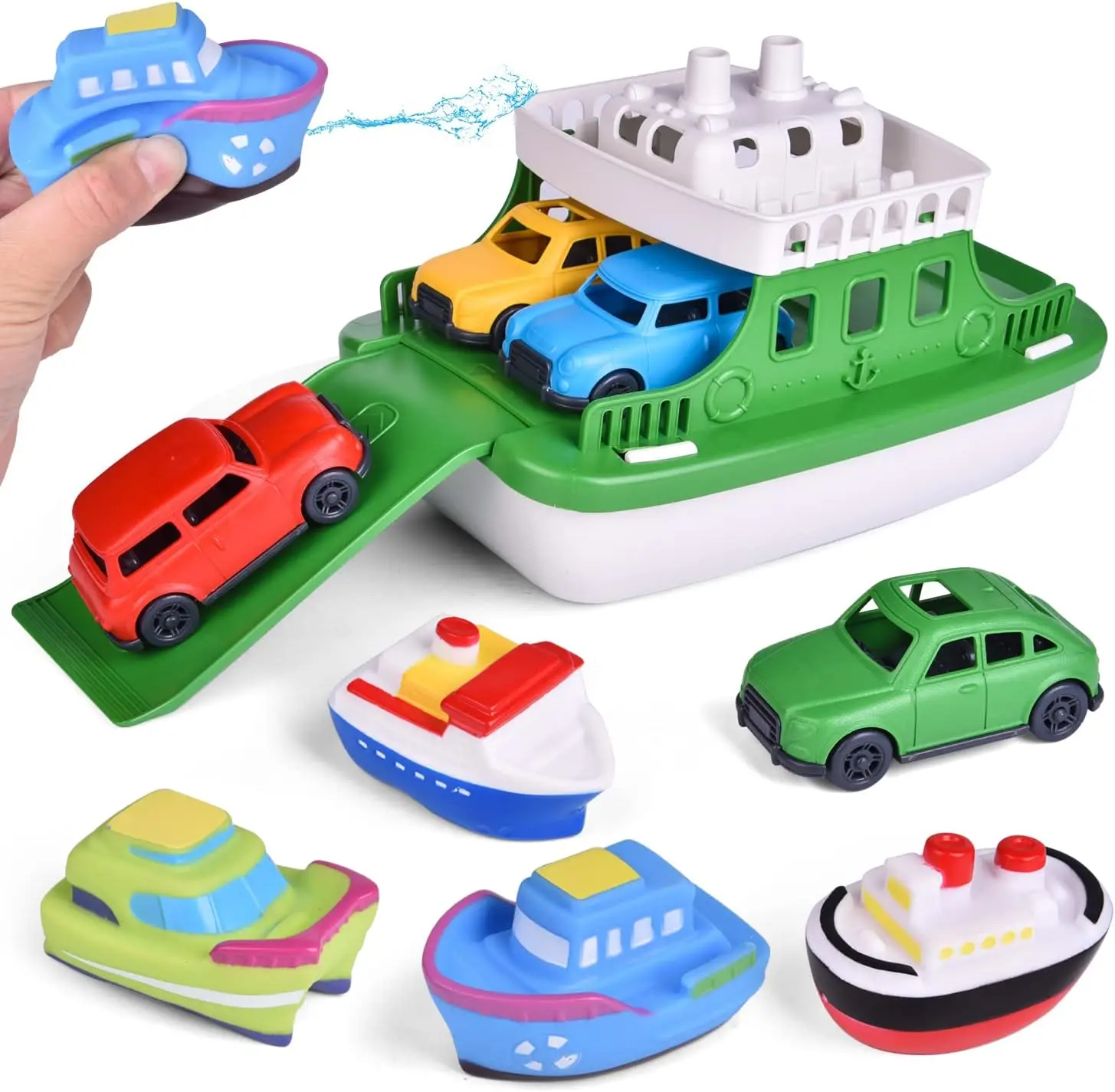 Mini Car Baby Shower Boat Carrying Toy Shower Boat Sprinkler Swimming Pool - £15.74 GBP+