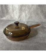 Amber Vision Corning France 7 Inch Waffle Bottom Patterned Skillet Fry P... - $23.98