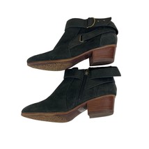 Clarks Booties Womens 7M Ankle Boots Heels 26064542 Black Suede Strap Zip - £23.21 GBP