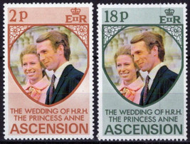 ZAYIX Ascension 177-178 MNH Royalty Princess Anne&#39;s Wedding 021423S67 - £1.19 GBP