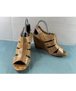 Donald J Pliner Haddi Women Shoes Brown 9 M Patent Cork Slingback Wedge ... - $60.87 CAD