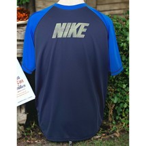 Nike Mens Dri Fit T Shirt Size XL Short Sleeve Blue Logo Two Tone - £15.58 GBP